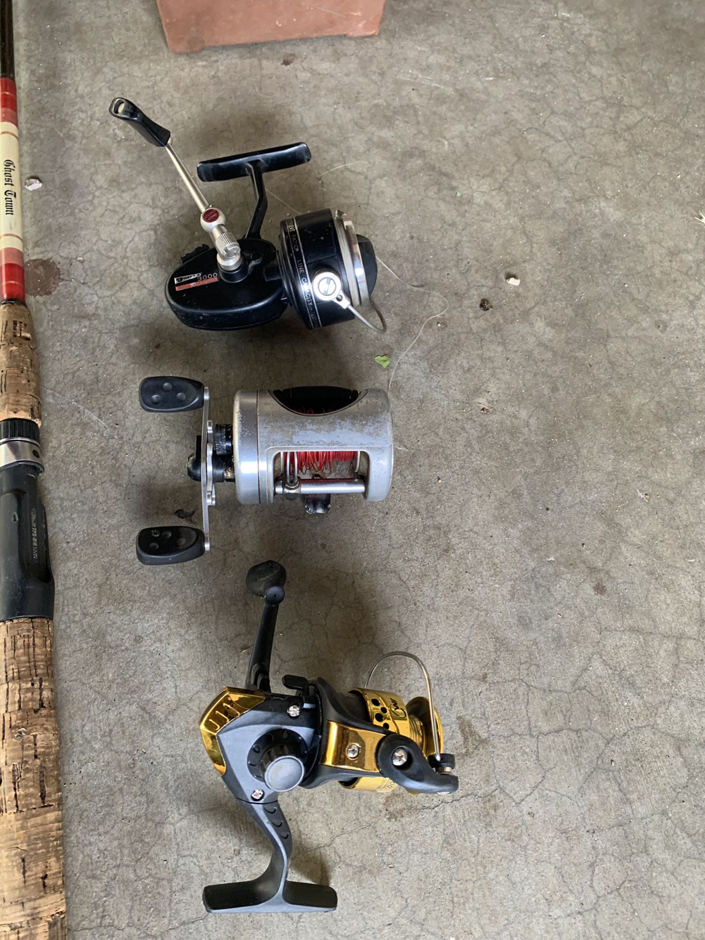 Fishing pole and reels combo $60