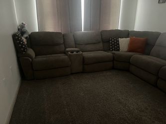 Large Sectional with Recliners, cupholders, built in storage and charger ports