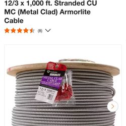 MC ARMORLITE 12/3 AWG THHN 1000 FT SOLID  ROL NEW 