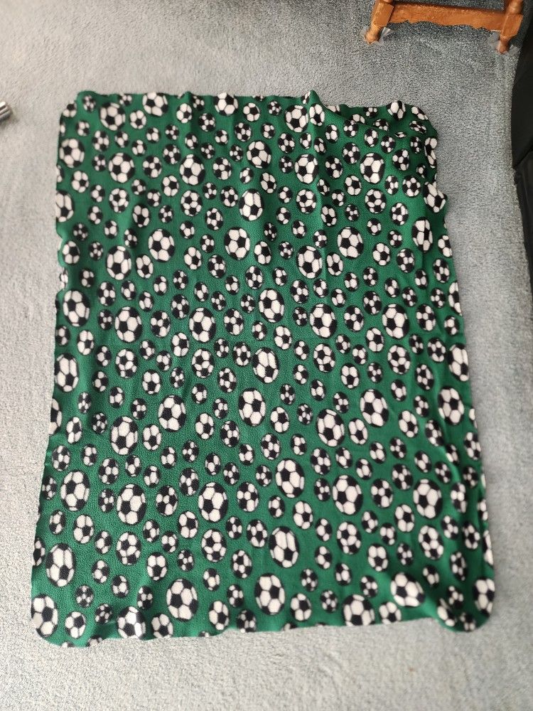 Green Soccer Fleece Blanket