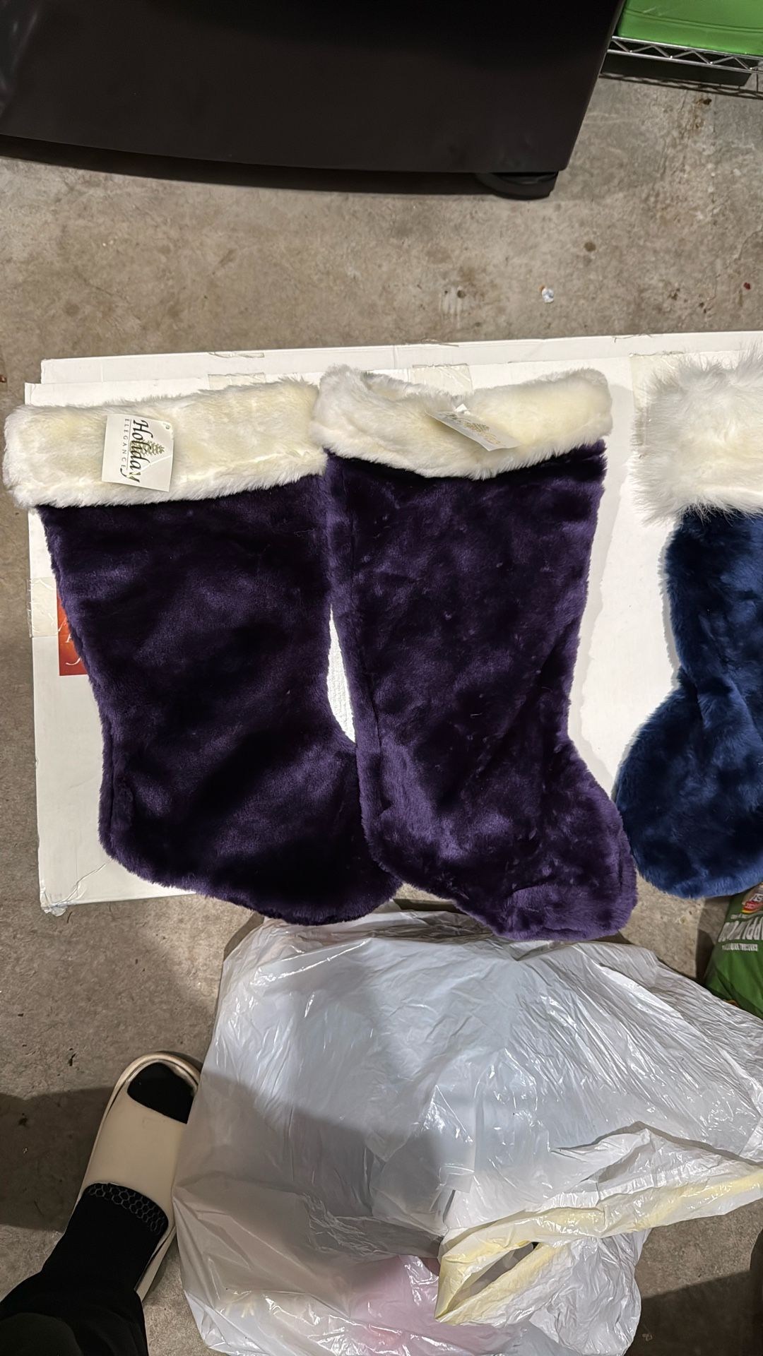 Christmas Plush Purple Stocking