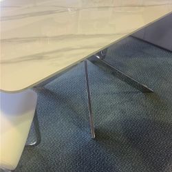 MARBLE TOP dining table FOR SALE (silver base) 🍽️🍴🥄