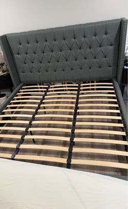 King size fabric bed frame & headboard