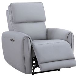 Power Motion Recliner con Puerto USB – Cuero Sintético Gris