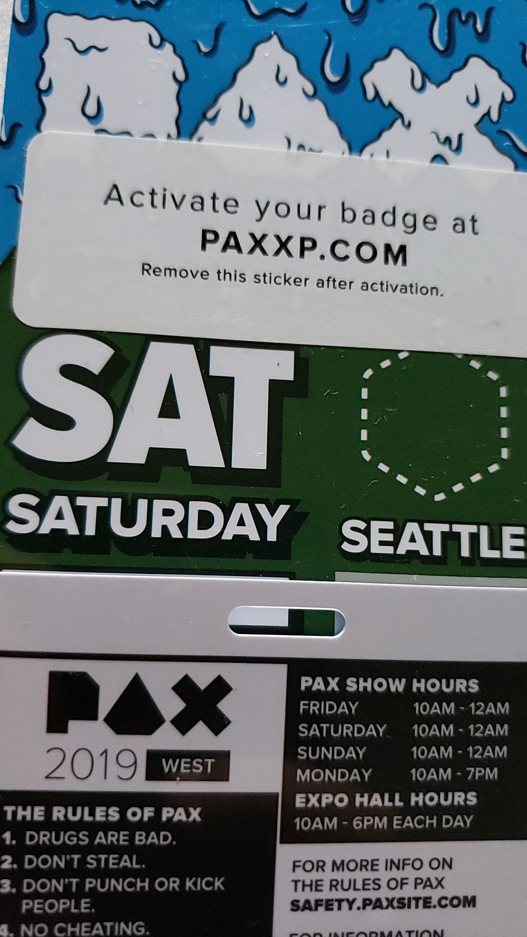 Saturday Pax west Seattle ticket