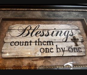 Large print glass covered blessings count them one by one approximately 42” x 28” excellent condition like new