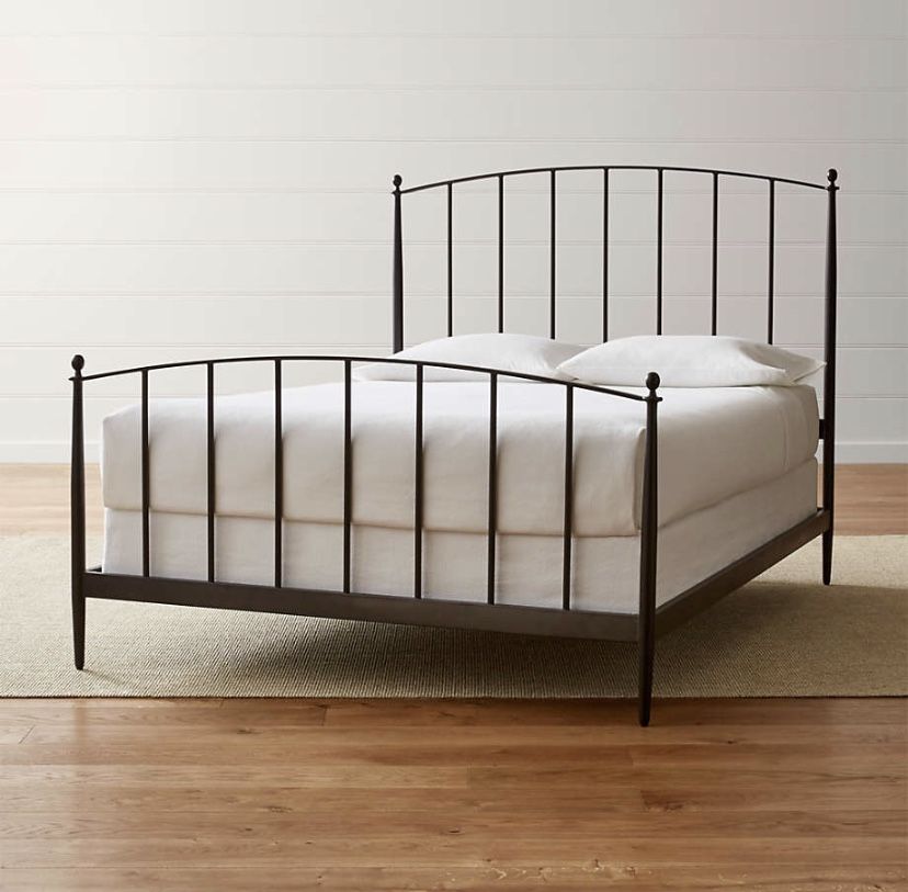 Crate & Barrel Full Black Iron “Mason Shadow Bed”