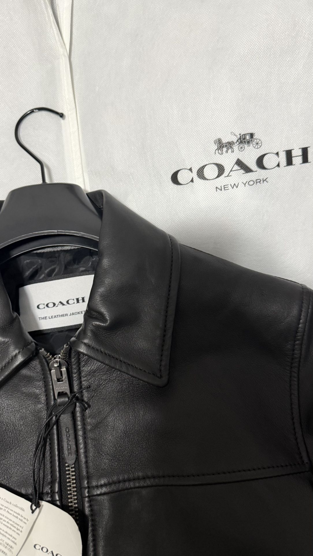 Coach Leather Jacket. New Size XS Men