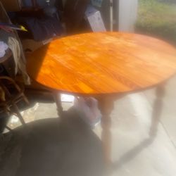 Round Wood Foldable Table 42” n 30”