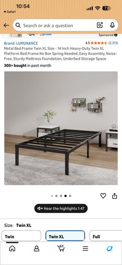 Twin size metal bed frame