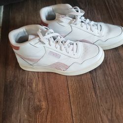 Size 8.5 Reebok Women's Club High Top- White With Frost Berry