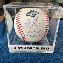 Los Angeles Dodgers Justin Wrobleski Autographed 2025 World Series Baseball 