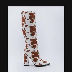 Cow Print Boots 