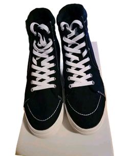 Sun + Stone Jett High Top Sneakers Mens 9 M Black Canvas Casual Shoes NWB