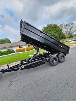 HEAVY DUTY NEW 2026 DUMP TRAILER 14X8X2 8 LUGS,SET RAMPS FOR BOB CAT,ROLLING TARP, SPARE TIRE, LED LIGHTS, ADJUSTABLE COUPLE, DIAMOND WALLS, ELECTRIC 
