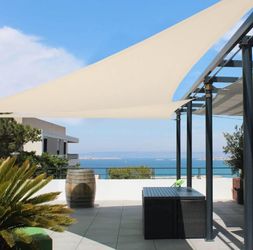 22.5 ft. 16 ft. x 16 ft. Triangle Sun Shade Sail Screen Canopy, Outdoor Patio and Pergola Cover