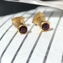 Gold-plated Ruby Earrings