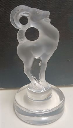 Vintage Lalique France Bastia Ram Figurine Frosted and Clear Crystal 3.75" Tall *50.00 Firm* Aries