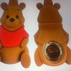 4” Pooh Bear Silicone Hand Pipe With Glass Bowl 