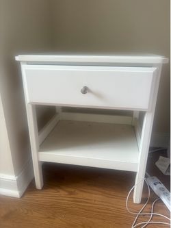 White Single Drawer Nightstand