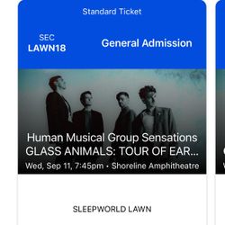 Glass Animals Tix 9/11 GA 