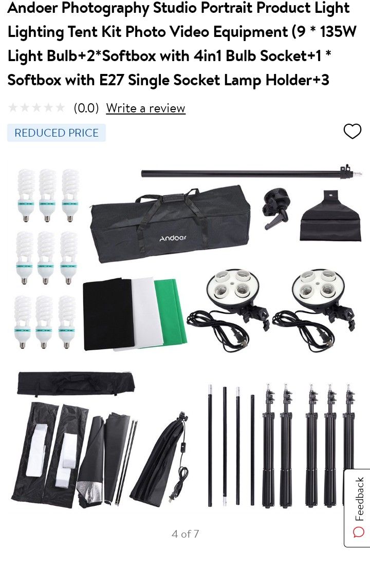 andoer studio photo video lighting Kit