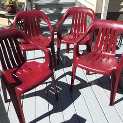 4 Armchair Stackable Chairs