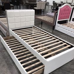 Twin Trundled Bed Frame Solid Wood New In The Box 