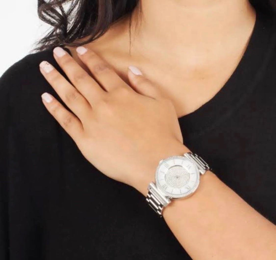 Michael Kors Silver Pave Crystal