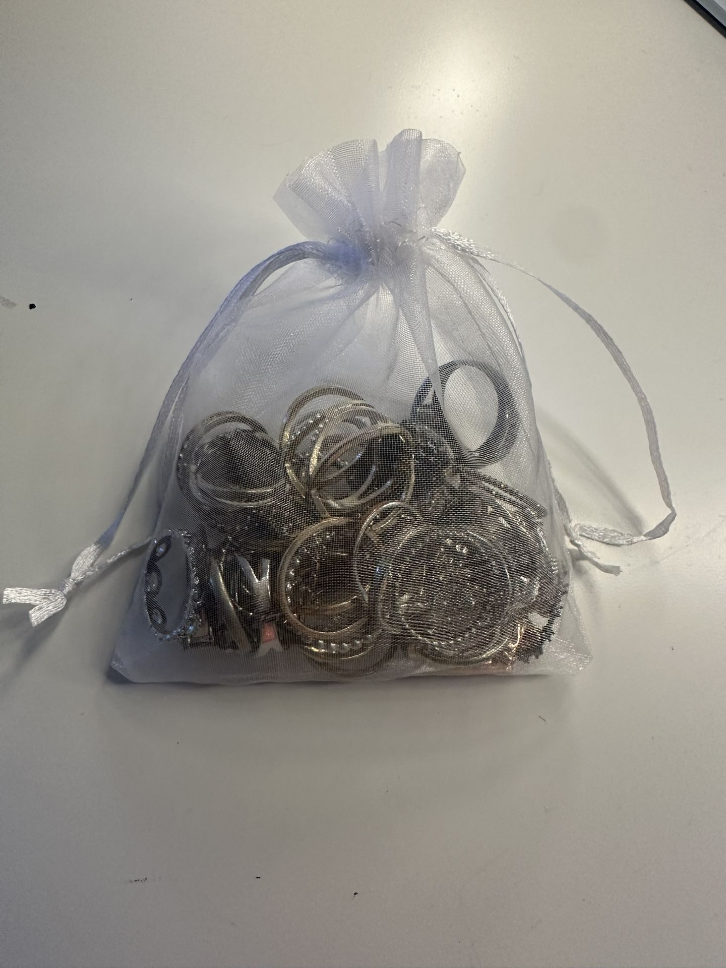 Bag of gold and silver rings