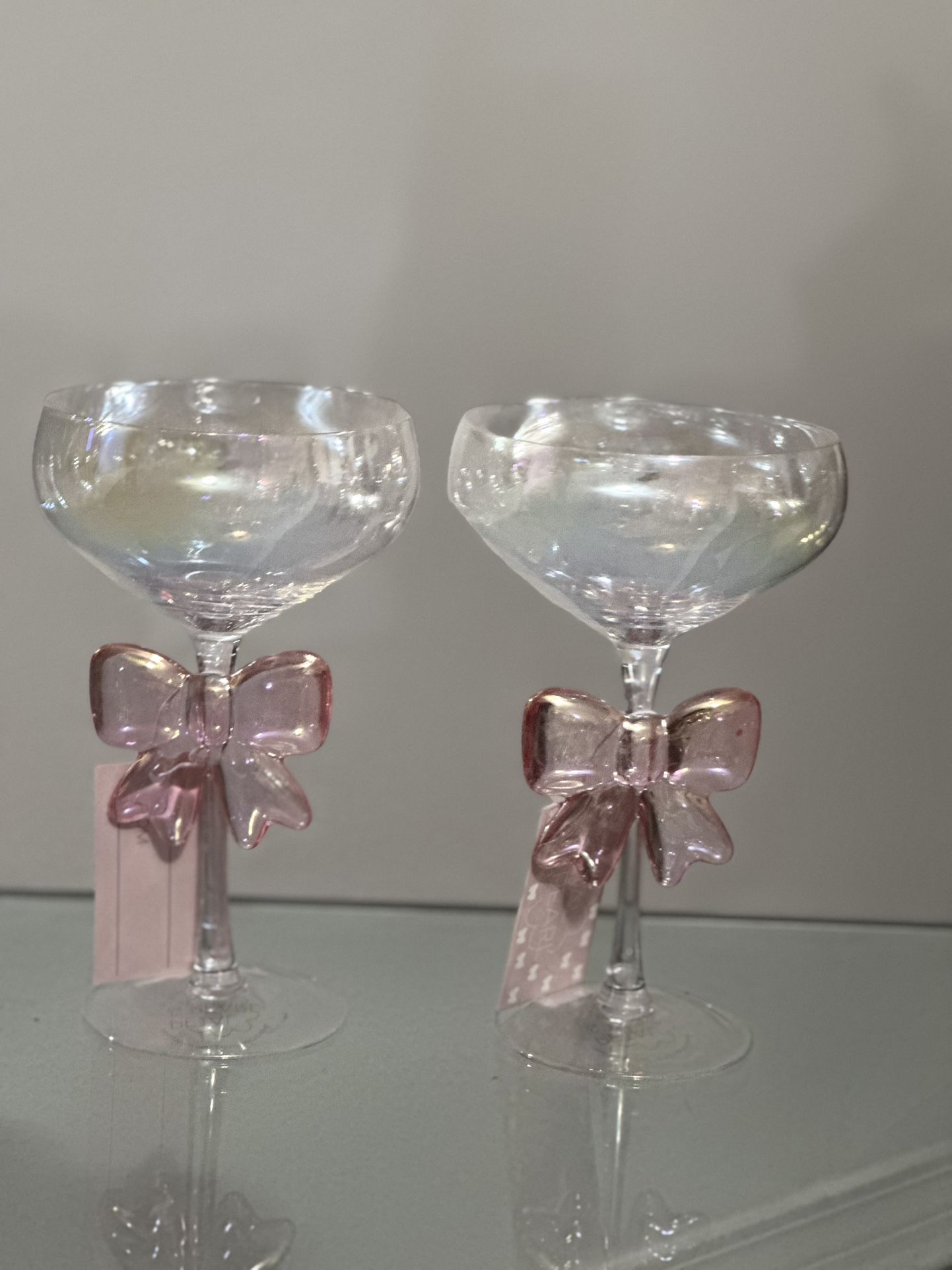 2 Piece Glasses With Pick Bow/ribbon