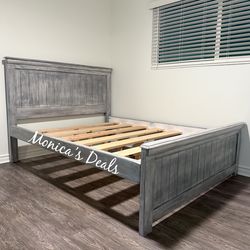 Queen Solid Wood Bed Frame $400