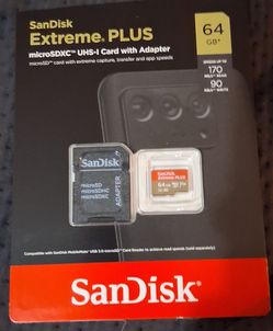 SanDisk Extreme PLUS 64GB microSDXC Card with Adapter