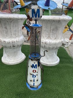 Small Mobile Gas Pump Garden Decor Yard Art Man Cave