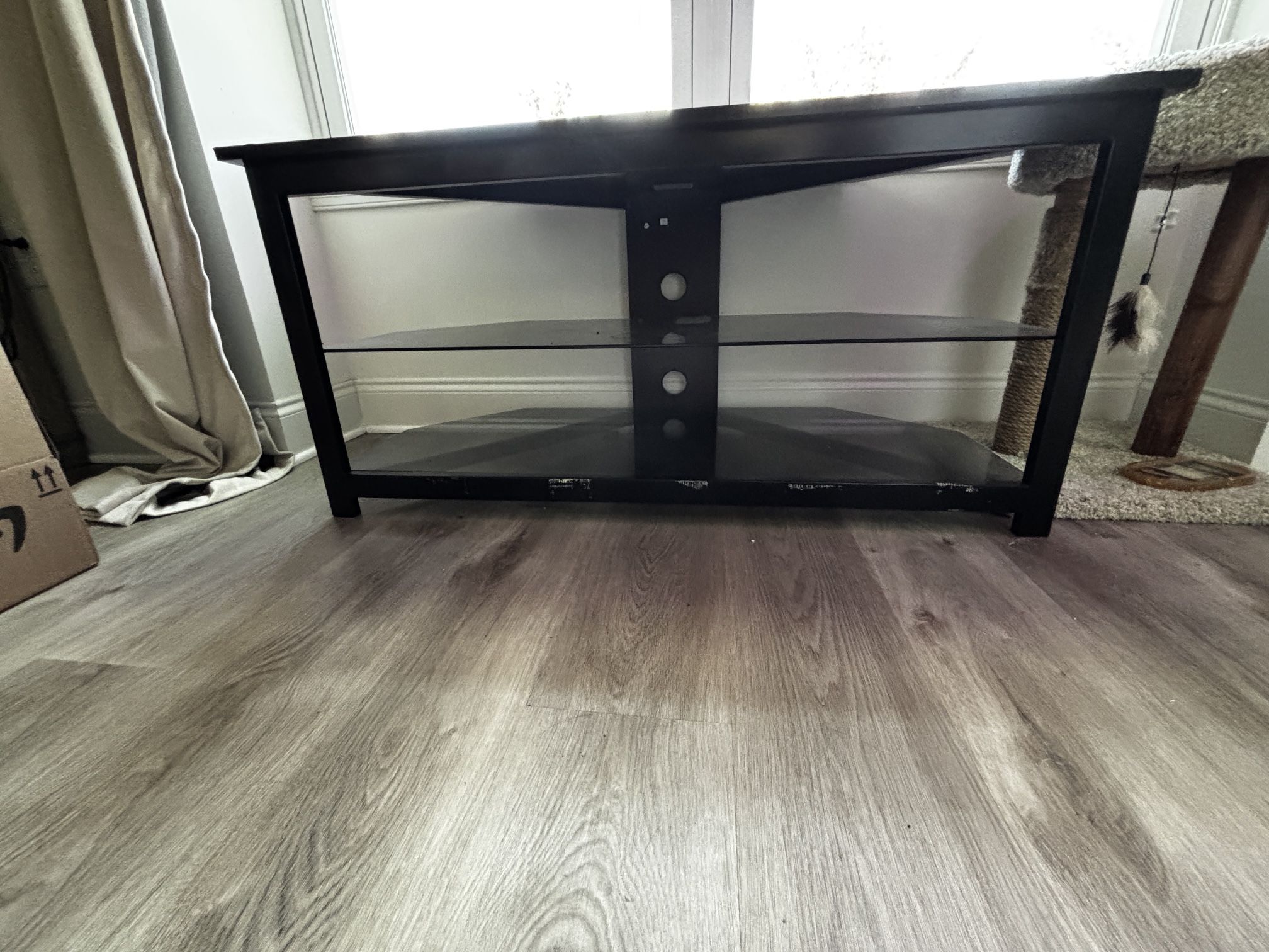 TV Stand With Glass Shelving