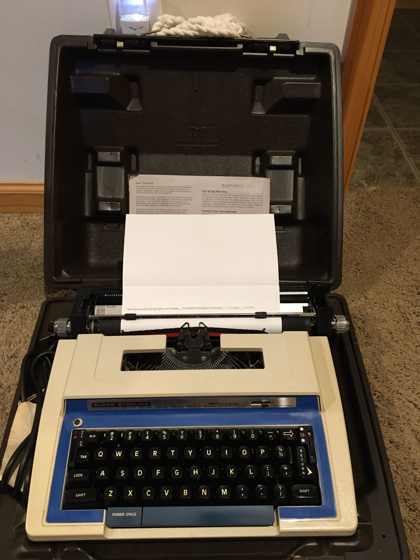 Smith-Corona Super Sterling Electric Typewriter w/case