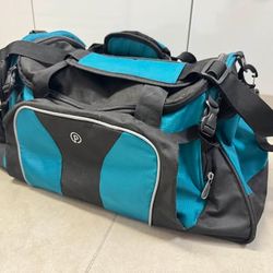 P-Brand Teal and Black Duffel Gym Bag