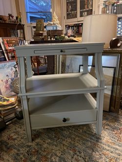 Newton Antique Grey Colored Storage Nightstand 