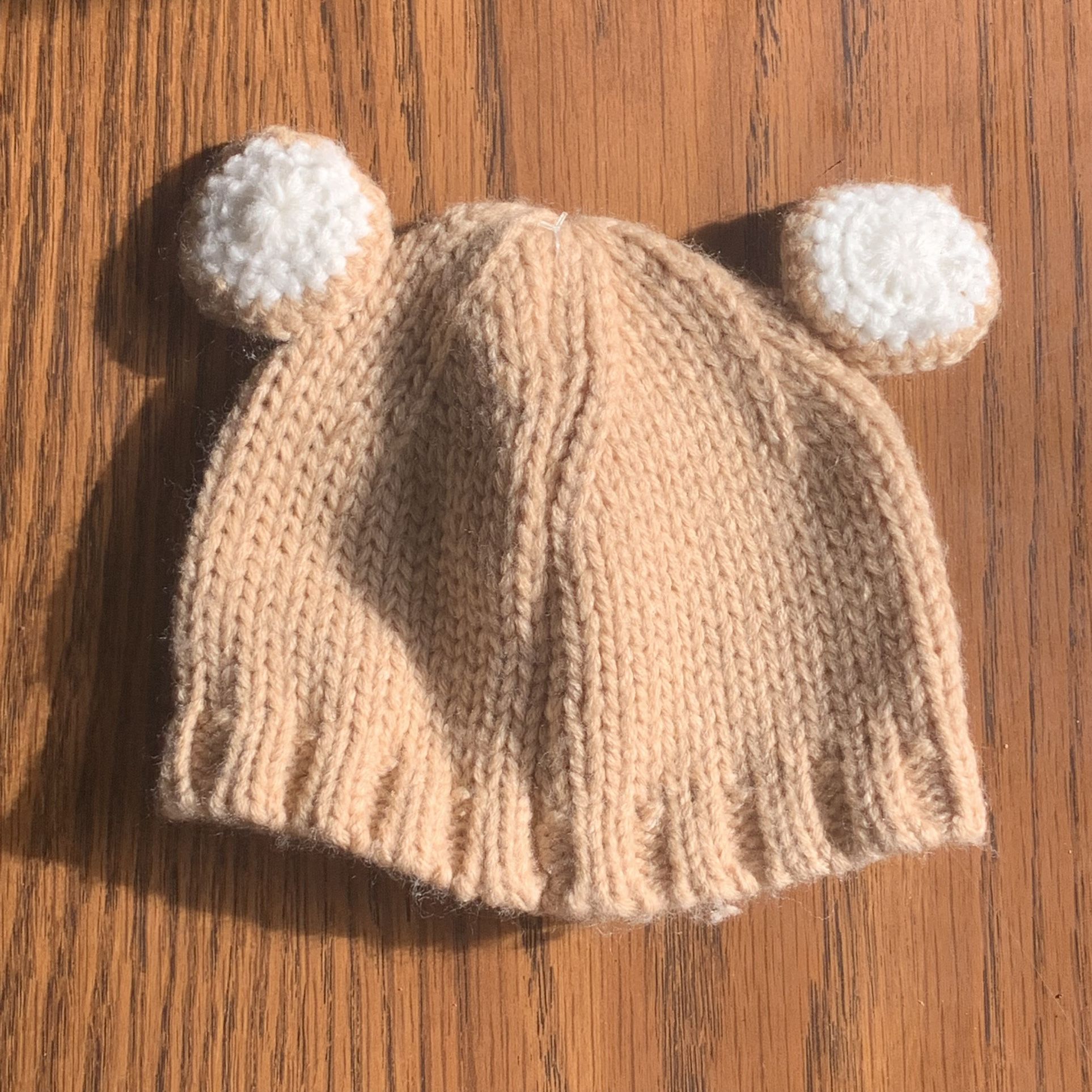 Tan Newborn Crochet Bear Hat