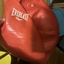 Punching Bag And Pilates Workout Ball.