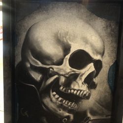 CDC Mixed Media Skull Framed Picture 