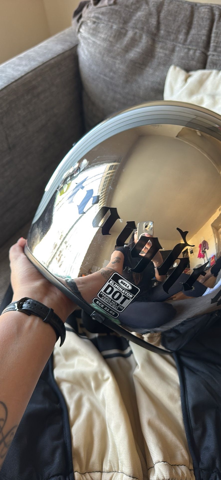 BELL Chrome Motorcycle Helmet