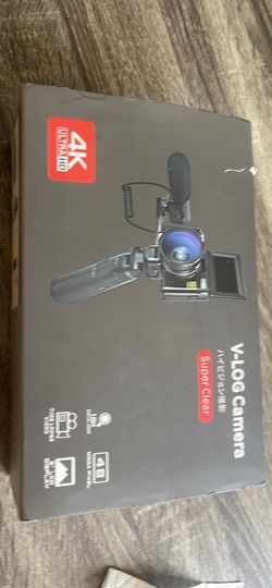 4K Ultra HD V-Log Camera with External Microphone & Flip Screen – New in Box