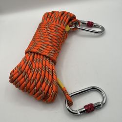 65' Static Climbing Ropes with hook ring, Orange