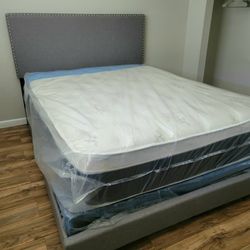 NEW QUEEN-SIZE PILLOW TOP MATTRESS AND BOX SPRING 🆕️