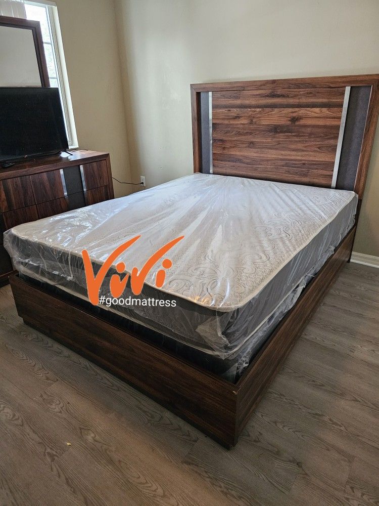 QUEEN MATTRESS WITH BOX SPRING 2PC. BED FRAME ISN'T AVAILABLE