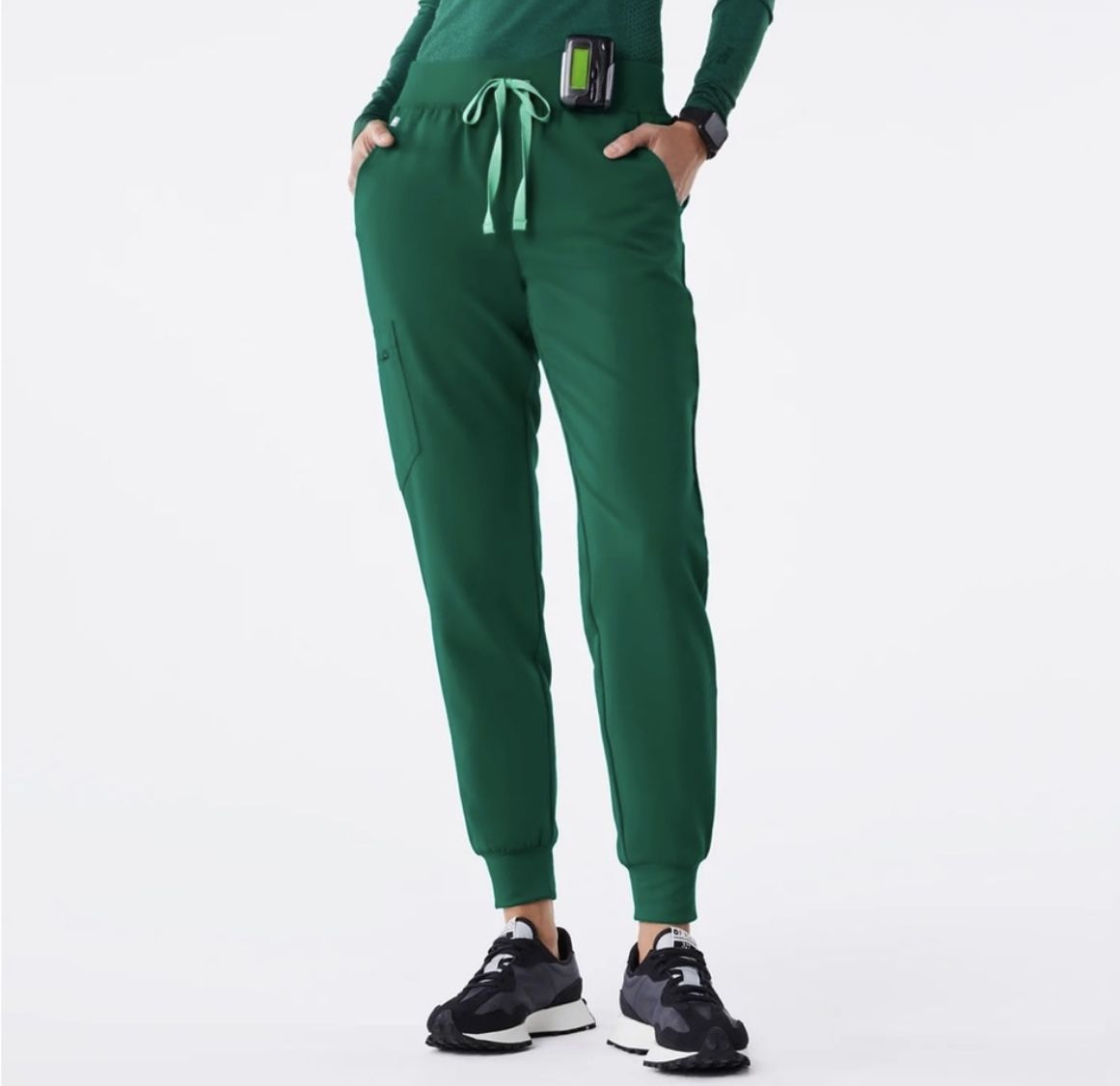 Figs Hunter Green Zamora Joggers Pants Large Petite