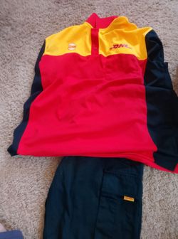 Dhl uniform xl shirt , size 36 shorts and hat