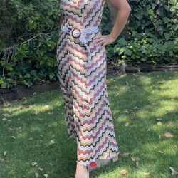 Mystree Multi-Color knit Sundress Maxi dress Size 4-6