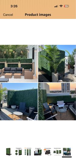 TWO Artificial Boxwood Hedge Wall 79 inch Tall Outdoor Privacy Screen